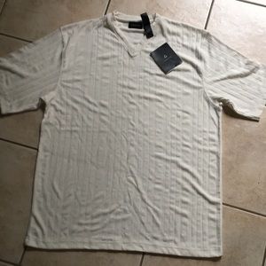 Cream knit v-neck shirt